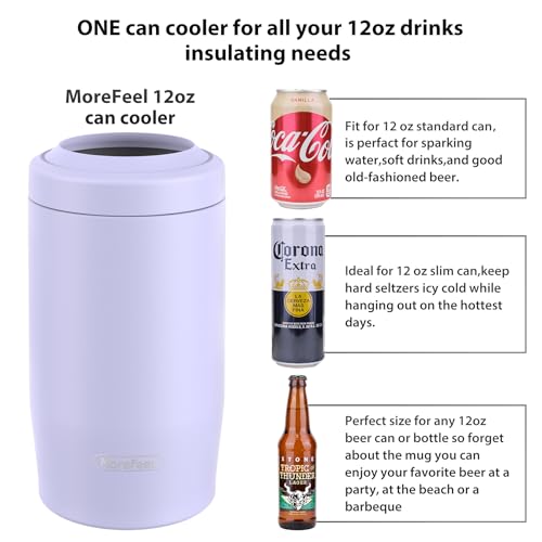 Image of Morefeel 4-in-1 Insulated Can Cooler for 12 oz Cans & Bottles