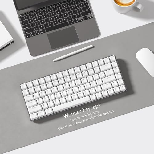 Image of Womier White Keycaps for Mechanical Keyboard, Shine Through Key caps | PBT Custom Keycap Doubleshot, Universal Compatiability for 60 75 100 Percent Cherry Gateron MX Switches Keyboard, White