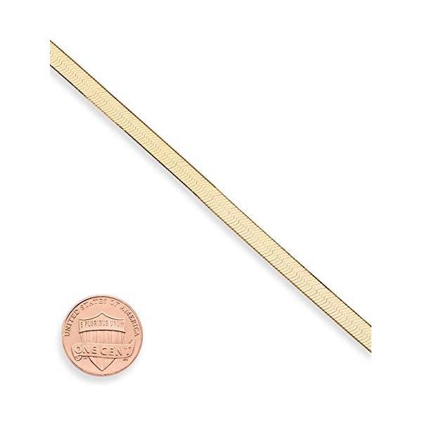 Miabella-18K-Gold-Over-925-Sterling-Silver-Italian-Solid-45mm-Flexible-Flat-Herringbone-Link-Chain-Bracelet-for-Women-Men-65-7-75-8-Inch-Made-in-Italy Miabella 18K Gold Over 925 Sterling Silver Italian Solid 4.5mm Flexible Flat Herringbone Link Chain Bracelet for Women Men, Made in Italy (Length 6.5 Inches)