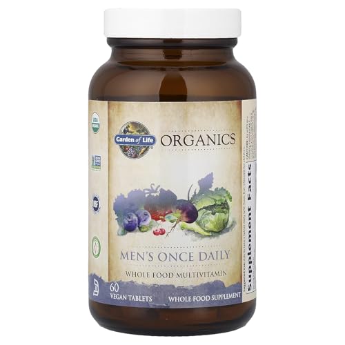 Garden of Life Once Daily Whole Food Multivitamin for Men, Organic Mens Vitamins & Minerals, Vitamin C, Zinc, Vegan, for Health & Well-Being, 60 Tablets - Image 5