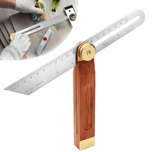 BHHTBB Bisel multiángulo, ajustable, multiángulo, biselado en T, 200 mm, transportador biselado con función de bloqueo, ángulo de medición de inglete