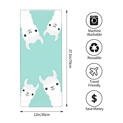 Two Llama Hand Towels Cartoon Cute Llama Alpaca Towel Multipurpose Soft Highly Absorbent Towels Hand Towels For Bathroom Hand Face Gym And Spa <12 X 27.5 Inch> #TOP6