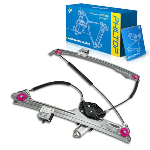 Image of PHILTOP 751-777 Front Right Passenger Side Power Window Regulator and Motor Assembly Compatible with Chevrolet Silverado 1500, Sierra 1500, Silverado 2500 HD, Sierra 2500 HD, 1500 LD, 3500 HD,2 Pins