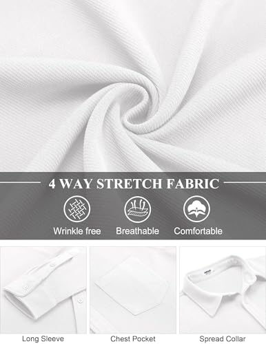 Chemise sans plis extensible COOFANDY veste décontractée infroissable - 5