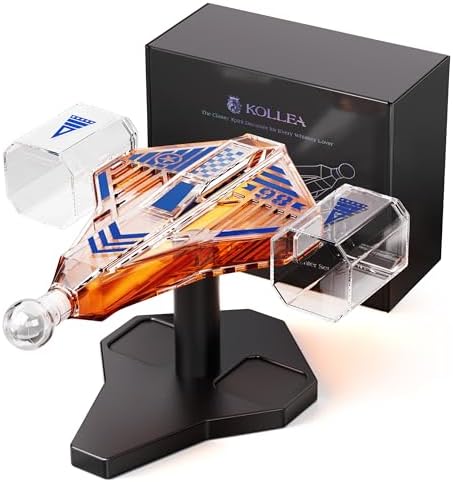 Kollea Galaxy Blue Spaceship Whiskey Decanter Sets for Men, Space...