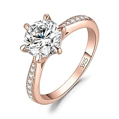 F-Round 2ct Cubic Zirconia Rose Gold Plated