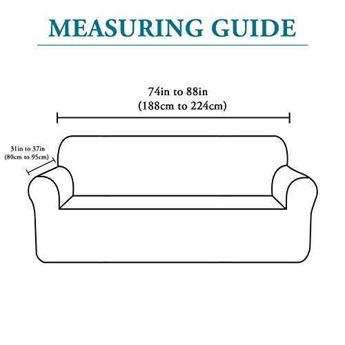 Flamingo P High Stretch Sofa Slipcover Non Slip Couch Cover For 3 Cushion Couch Washable Pet Furniture Protector Covers With Elastic Bottom, Thick Jacquard Fabric (Large, Biscotti Beige) #TOP1