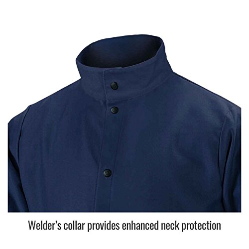 Black Stallion FN9-30C 30" 9oz. Navy FR Cotton Welding Jacket2