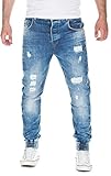 angesagte Destroyed Parts VSCT Herren Jeans Noah Acid Cuffed Straight Leg Jeans, Vintage-Rinsed, W33/L32