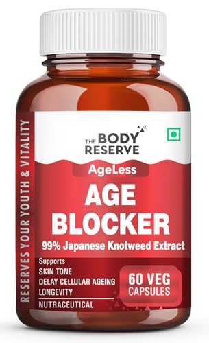 Image of The Body Reserve Age Blocker - Trans-Resveratrol 99% Japanese Knotweed Extract | Quercetin, Green Tea, Bitter Orange & Pomegranate | Powerful Antioxidant & Anti-Aging Supplement 60 Veg Capsules