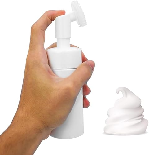 Frasco Pump Espuma Escovinha de Limpeza Facial Massageadora Skin Care Silicone 100ml