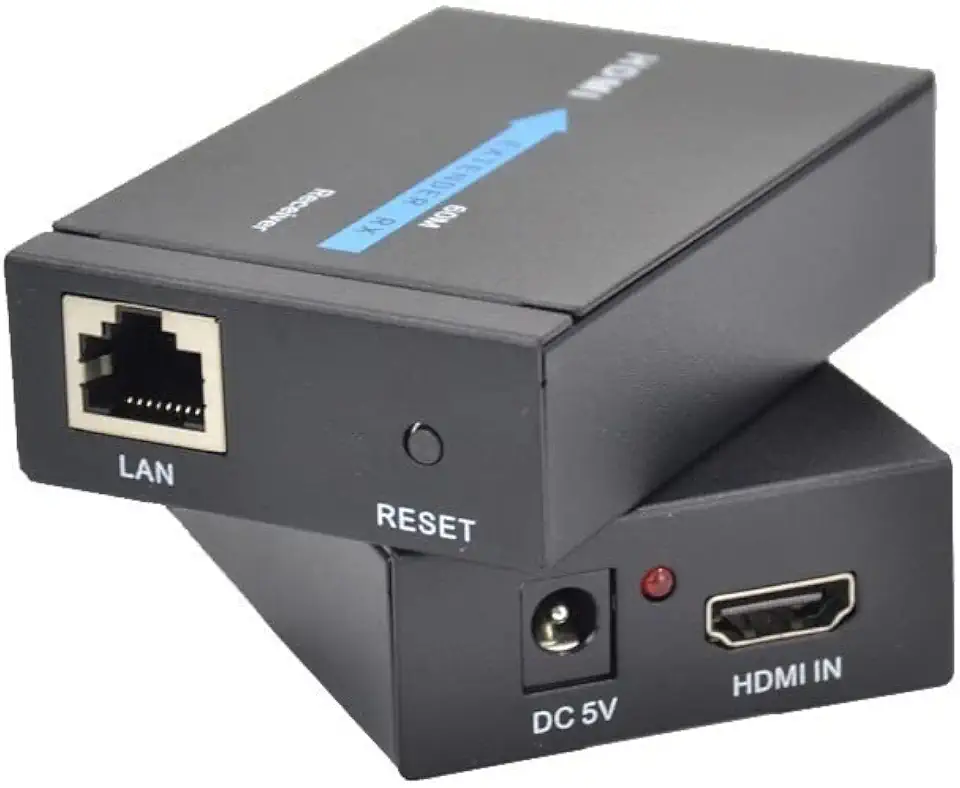 Extensor Hdmi Rj45 60m 60 Metros Adaptador Cabo Rede Cat 6 Cat7