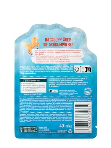 Kneipp Naturkind Schaumbad Mein Liebling, Badezusatz mit pflegendem Mandel-Öl und Wassermelonen-Extrakt für magischen Badespaß, fruchtiger Wassermelonenduft und rotes Wasser, ab 3 Jahren, 40 ml