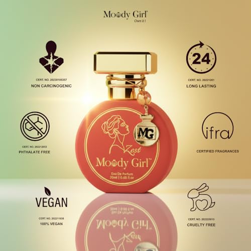 Image of Moody Girl Zest Eau De Parfum for Women, Gardenia Fragrance, 20ml