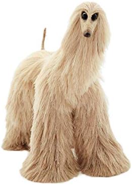 Beige Ombre Afghan Hound Poseable Miniature Cute Plush Collectible Art Doll Needle Felted Dog