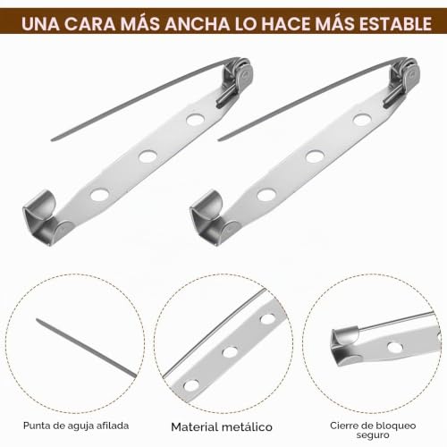Miniatura 4 de 100 Pcs Alfileres Para Manualidades, 38 Mm Alfileres De Seguridad Plateados Con Imperdible Para Manualidades De Joyería Y Costura