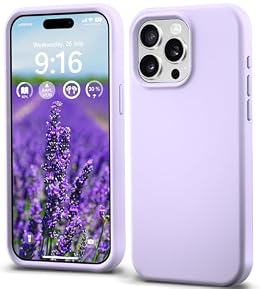 IceSword Compatible with iPhone 15 Pro Case Purple, Liquid Silicone Case Phone Cover Slim Protective, Soft Anti-Scratch Lavender Purple Pastel Cute [Shockproof] 6.1 inch 15Pro- Purple