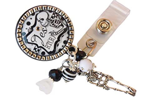 Personalized Skeleton Badge Reel Gift Custom Choice Of Color Black Polka Dot Rt Rtr Xray Xrt Id Document Holder Name Tag Bling Cute Badge #TOP29