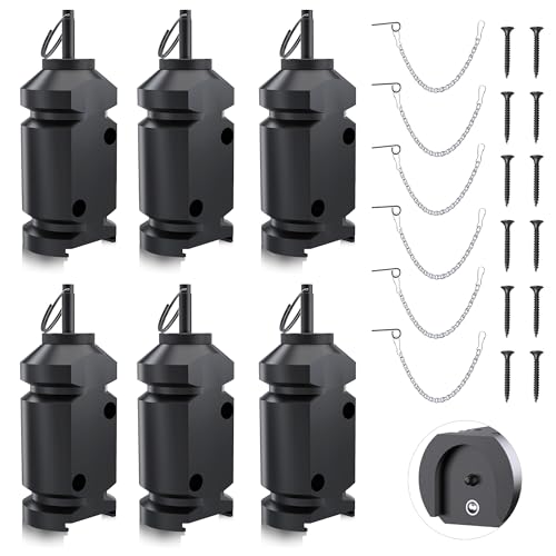 6 Pack Perimeter Trip Alarm 12 Gauge Trip Alarm Camping Trip Wire Alarm Device with 12 Screws and Extension Chains Early Warning System for Camping and Outdoor Safety/ Bear Deterrent