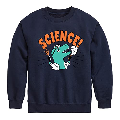 Instant Message - Science Dinosaur - Toddler & Youth Crewneck Fleece Sweatshirt - Size 5T Navy