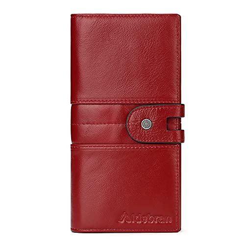ALDEBRAN® Women’s Wallet – Luxurious RFID-Blocking Tri-Fold Purse | Elegant Hand-Made Italian Genuine Leather Ladies Wallet & Ideal Gift for Her ‎محفظة نسائية (Bold Red)