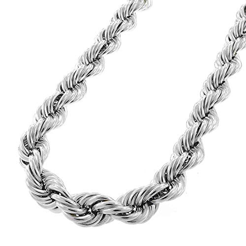 925 sterling silver necklace Diamond Cut Rope Chain Necklace, 5MM, 6MM, 7.5MM ,8.5MM- Mens Rope Chain, Sterling Silver Rope Chain Necklace For Men, Mens Rope Chain Bracelet,silver necklace made in italy2