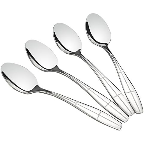12 Piece Stainless Steel Coffee or Tea Spoons, Quailty Flatware Set by Eagrye Cover