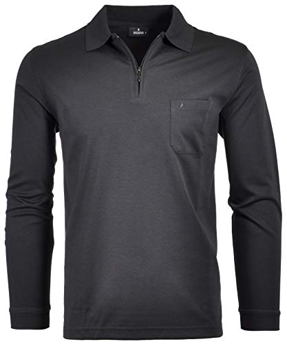 Preisvergleich Produktbild Ragman Herren Softknit-Poloshirt Langarm mit Zip 4XL Schwarz
