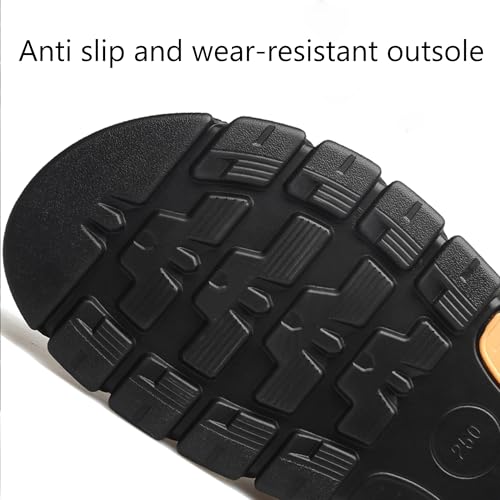 Mens Outdoor Sandals Leather Athletic Non-Slip Shoes Cushion Sport Casual Fashion Comfortable Beach Driving Shoes3