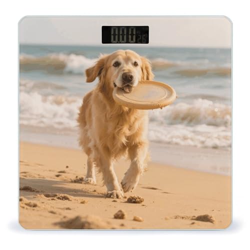 Báscula digital para baño con diseño Golden Retriever miniatura 1