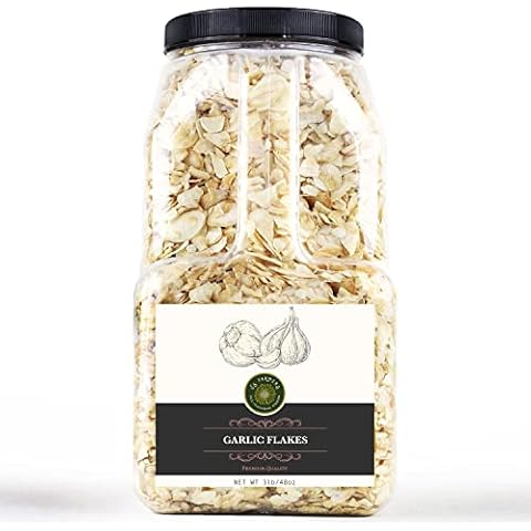US-FARMERS All Natural Dehydrated Garlic Flakes Dry Slice Dried Garlic in Jar (3lb) Cover