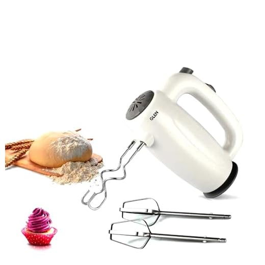 Glen Electric Hand Mixer 125 W 2 Beaters with 5 Speed Settings - White (4059) 2 Years Warranty