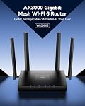Cudy WR3000E AX3000 Gigabit Dual Band Wi-Fi 6 Mesh Router, MU-MIMO, OFDMA, WireGuard, OpenVPN, WPA3, Cudy Mesh and APP Supported, WR3000E V2.0, Black