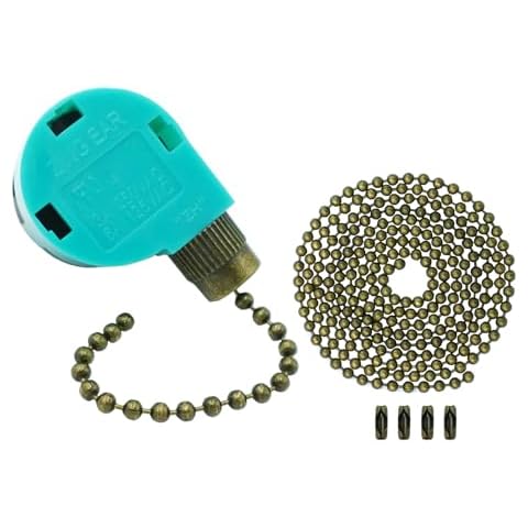 Ceiling Fan Switch 3 Speed 4 Wire Zing Ear ZE-268S6 Pull Chain Cord Switch Replacement for Ceiling Fans,Wall Lamps,Cabinet Light (Bronze Pull Chain) Cover