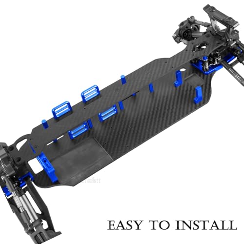 Image of RC Upgrades Part Chassis Protect Armor Skid Plate Guard for 1 /10 F0rd F15O Rapt0r R(101076-4),Carbon Fibre hassis Protect Armor Hops Up,Navy Blue