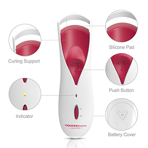 Touchbeauty Heated Eyelash Curler, Electric Eyelash Curler For Long And Thick/ Soft Eyelashes, Natural Curling And Long Lasting Tb-1013A Red #TOP4