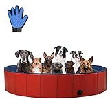ZEHNHASE Piscina para Mascotas Plegable, PVC Antideslizante y Resistente al Desgaste Piscina para Perros, Adecuado para Niños/Mascotas Perros (XL:160x30CM)