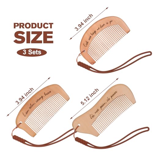 Ziliny 3 peines para parto de madera para mujeres miniatura 2