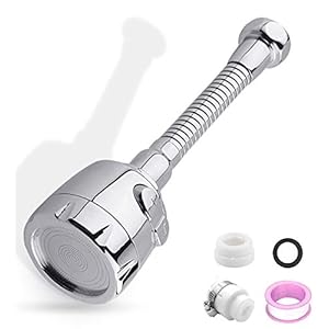 YngFfb Universeller Wasserhahn Aufsatz, 360 ° Drehbarer Spritzwassergeschützter Wasserhahnfilter, Wassersparender…