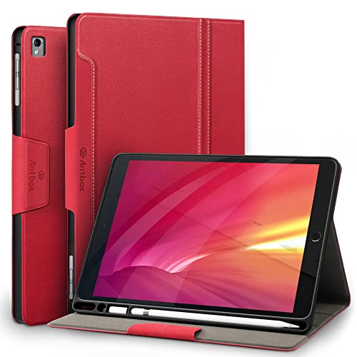 Antbox Case For Ipad Air 2/Ipad 6Th/5Th Generation(9.7'')/Pro 9.7''/Air 1 Vegan Leather Case With Apple Pencil Holder Auto Sleep/Wake Ipad 9.7 Case (Red) #TOP3