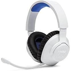 Auriculares Gamer Jbl Quantum 200 JBL Quantum 360P Auriculares inalámbricos con bluetooth para Playstation, micrófono desmontable, cancelación activa del ruido, QuantumSOUND Signature, 22 horas de batería, blanco