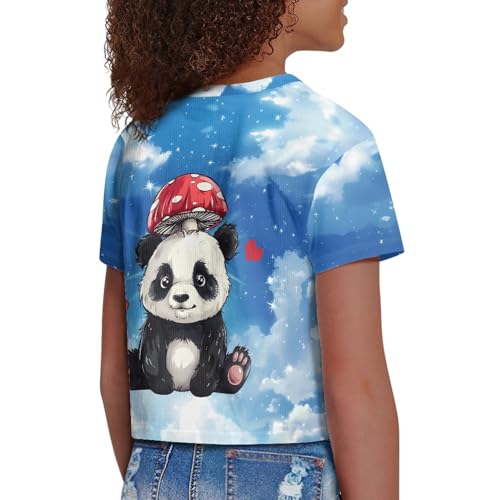 Image of 4th of July Shirt for Girls 7-8 Years US Flag Crop Tops Kids Outfit Independent Day Graphic Tee-