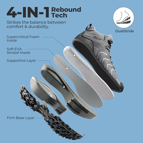 Image of NORTIV 8 Women's Hiking Boots Waterproof Lightweight Outdoor Trekking Non Slip Comfortable Camping Ankle Breathable Everyday Boot Armadillo FieldLite
