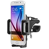Fahrrad Bike Handy Halterung Halter Handyhalterung Handyhalter Fahrradhalterung Fahrradhalter kompatibel mit iPhone SE, 5, 5S, 6, 6S, 7, 7 Plus / Galaxy S5, S6, S7, S7 Edge, Note 4, Note 5, Note Edge / Huawei P8, P9, Lite, Plus / Sony Xperia Z3, Z5, Premium, Compact, XZ, X / HTC M8, M9, M10 und andere Handy, Smartphone, Phablet