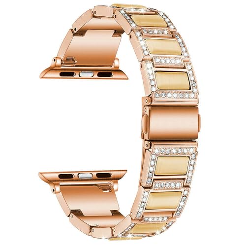 Coque bleu pailleté pour iWatch 49mm et bracelet métal argent anti-choc montre