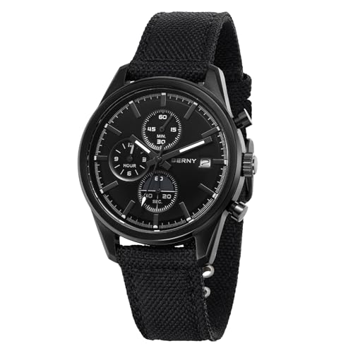 Montre chronographe étanche 50m BERNY à quartz multifonction pour homme moderne