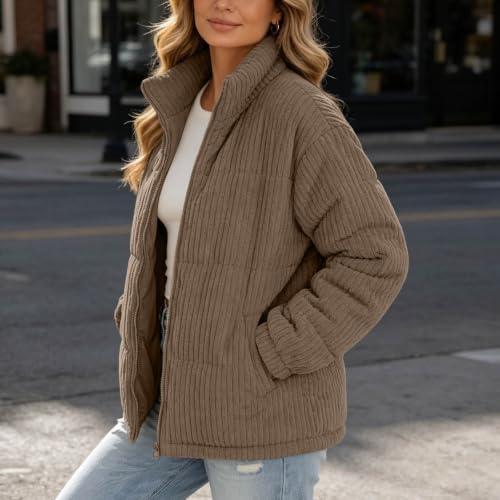 fartey Winter Coats for Women Zip Up Quilted Puffer Jacket Soft Warm Coat - image 5
