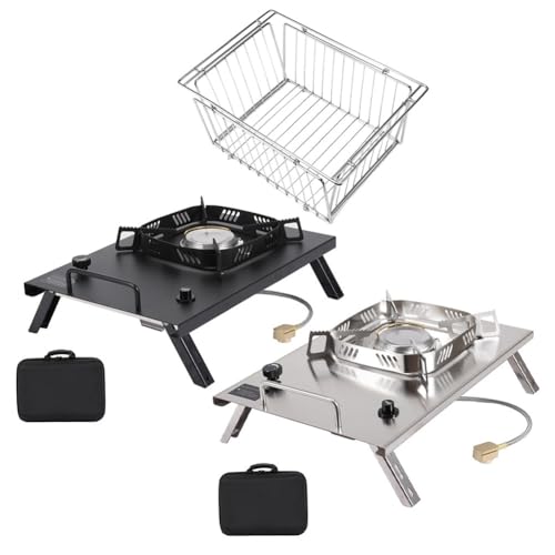 Réchaud de camping compact en métal argenté au design IGT