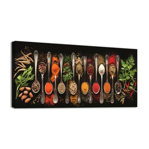 Wewejia Kitchen Pictures Wall Decor 40x20 inch, Couful Spice in