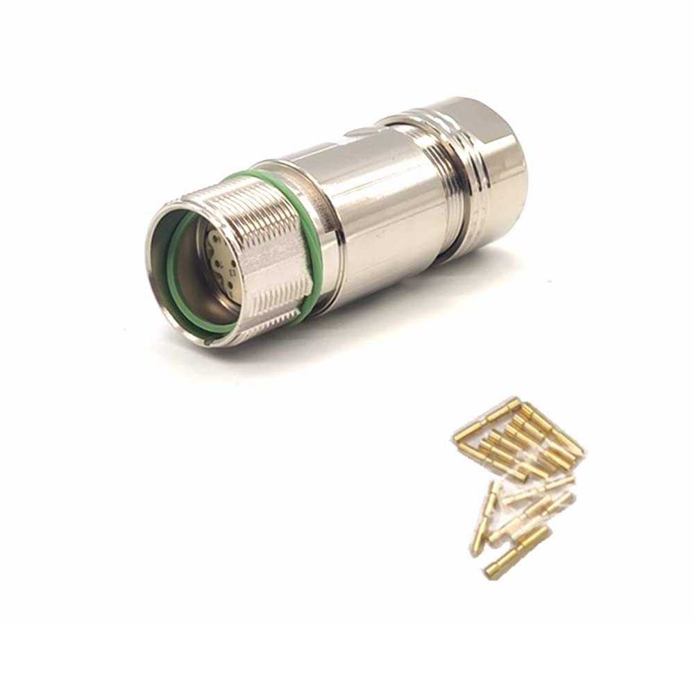 M23 Female Connector 6 Pins Encoder Metal Plug Socket Straight 